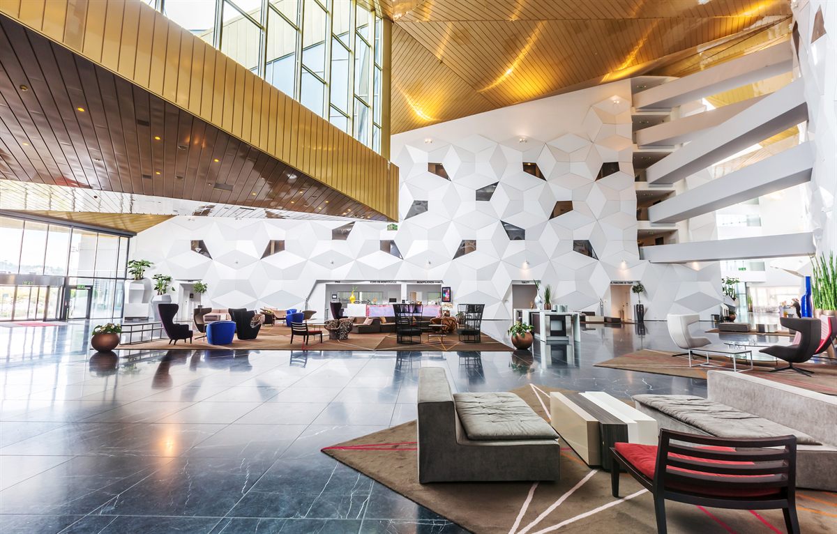 Modern hotel lobby